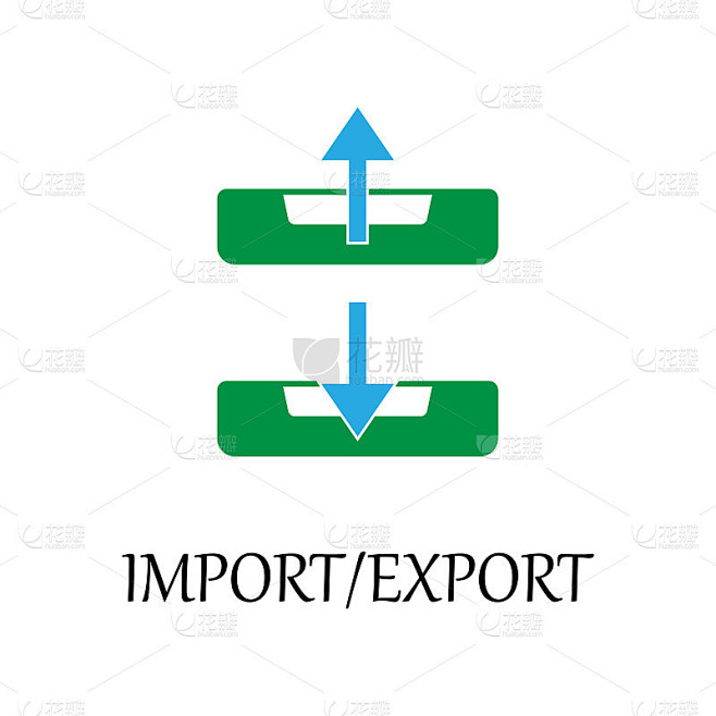 彩色的导入导出图标。移动概念和web应用的web图标元素。详细的彩色导入导出图标可以用于web和移动