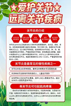 时尚关节炎科普知识宣传海报4