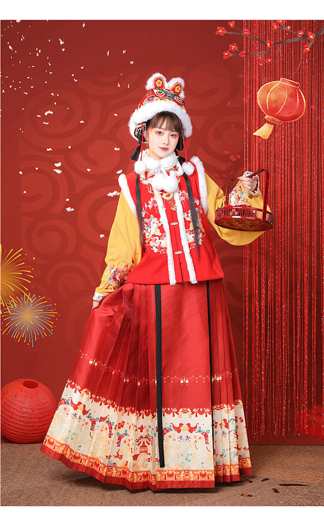 裳云兮新年战衣《福虎呈祥》明制汉服女拜年...