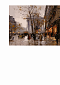 法国画家 爱德华莱昂科尔特斯城市街景油画