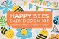 【矢量+PNG】(可爱萌系童趣色彩手绘蜜蜂花朵叶子等设计套件矢量素材)Happy bees baby design kit - 矢量素材下载 - 思缘论坛 平面设计,Photoshop,PSD,矢量,模板,打造最好的素材和设计论坛
