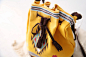 黄后 印第安吉普赛 民族风格 牛皮抽绳背带 超美帆布小桶包