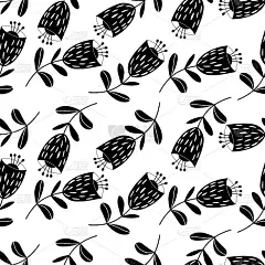 Seamless floral pattern based on traditional folk 