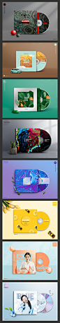 创意光盘光碟黑胶唱片品牌VI提案样机效果图展示PSD设计素材