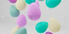 复活节彩蛋的3D插图
