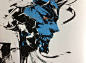 【插画师 新川洋司（Yoji Shinkawa） 帅气狂野的人物插画设计】画作像水墨一样飘逸洒脱