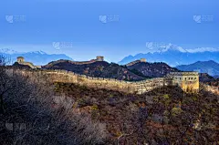 长城,天空,非都市风光,旅游目的地,水平画幅,无人,蓝色,户外,建筑业,国际著名景点