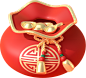 玉兔迎春3D插画-福袋