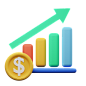 Financial Growth Chart 3D Illustration
