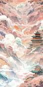 粉色国潮 壁纸