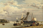 Hermanus_Koekkoek_(sr.)_-_Near_Groningen-_loading_the_two-master_on_a_calm_day_(1865).jpg (1571×1024)