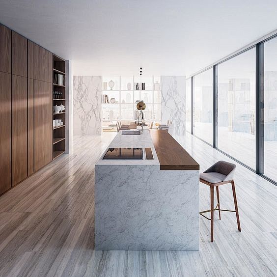 This modern kitchen ...