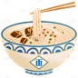 腊八手绘美食插画系列-腊八面