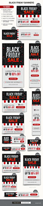 Black Friday Web Banners Template PSD #design Download: http://graphicriver.net/item/black-friday-banners/13586874?ref=ksioks