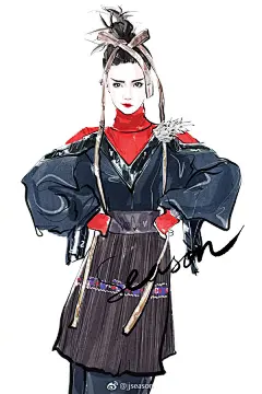 #jjseason插画# #season时尚插画# ----- 丸子头时髦造型，你喜欢哪一款？#宋茜#  #陈乔恩# #唐嫣#  #赵薇#  #李冰冰# #刘雯#  #刘诗诗#  #杨幂# #杨千嬅# | #插画狂想# @微博设计美学 ​​​​