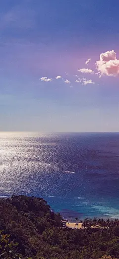 大海蓝天 蓝紫色 油画感 唯美 超清壁纸背景图 wb收集