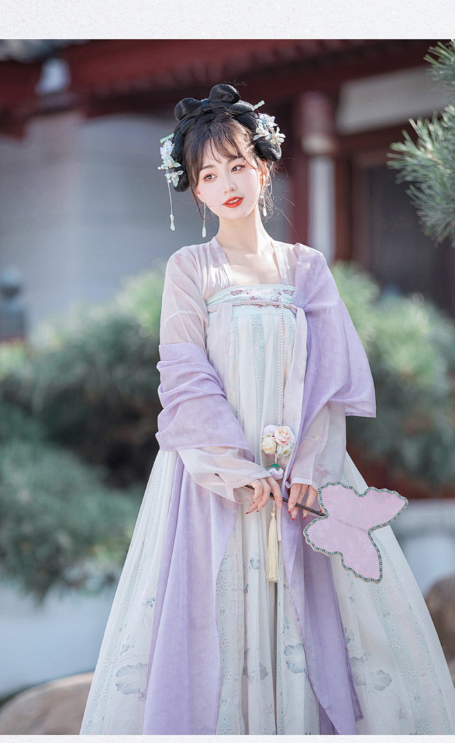 悠词原创唐制汉服女复原夏款飘逸仙气古风中...