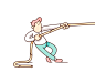 Rope Pull [gif] animation character design humor geometry drawing illustration