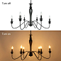 T&A 6-Light Farmhouse Chandelier, Black Wrought Iron Rustic Candle Chandeliers Classic Light Fixture for Kitchen Island Dining Room Living Room - - Amazon.com