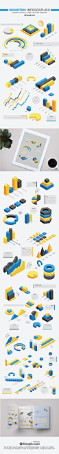 Download an awesome set of free isometric infographics!