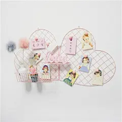 韩粉少女心爱心形装饰网格架宝宝成长记录照片墙-淘宝网