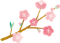 手绘粉色日式水彩樱花花卉电子手账标题框png免抠包装AI矢量