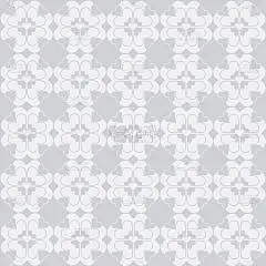 向量三叶草心形瓷砖在灰色蓝色无缝模式背景。