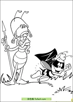 11张《小蜜蜂奇遇记》振兴蜜蜂王国小蜜蜂玛雅卡通涂色图片！ | 涂色集，涂色画打印大图 : 《小蜜蜂奇遇记》是一部经典的日本动画片，也被称为《小蜜蜂寻亲记》或《昆虫物语みなしごハッチ》。这部动画讲述了一只小蜜蜂在蜜蜂王国遭到大黄蜂袭击后，与母亲失散的故事。小蜜蜂被哈妮妈妈救出并抚养长大，但在一次偶然的机会中，他得知了自己的真实身份 11张《小蜜蜂奇遇记》振兴蜜蜂王国小蜜蜂玛雅卡通涂色图片！