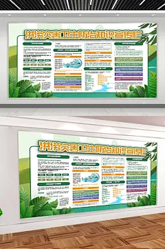 洪涝灾害防治展板 夏季防汛防洪海报