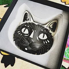有蒂棵棵原创手绘陶瓷猫头花瓶壁挂艺术小众大号礼盒礼物-tmall.com天猫