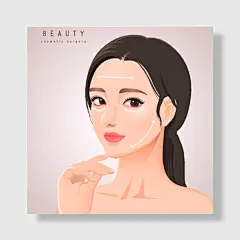 瘦脸插画