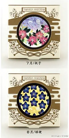 上羽絵惣×kyo・miori【珠肌はんどくりーむ】护手霜，包装超级用心。用12种花卉来代表12个月，和风和古典的完美结合。价格1300日元~好美...