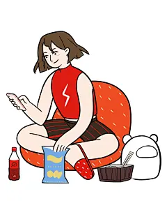 自热火锅“宅二饭票”插画-古田路9号-品牌创意/版权保护平台