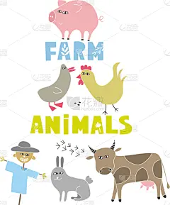 华丽的,宠物,字体,牲畜,可爱的,脚印,蔬菜,稻草人,猪,动物