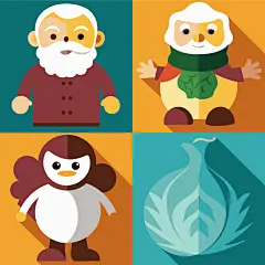 卡通人物雪人娃娃插画元素