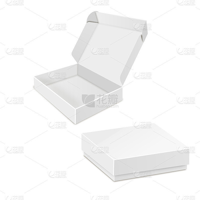 产品纸板箱。插图孤立的白色背景。模拟模板...