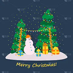 新年前夕,绘画插图,平坦的,矢量,饮料,可爱的,贺卡,圣诞树,乐趣,乱画