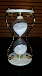 Vintage Hourglass - Brass & Glass w/ Lacquered base - By Decorative Crafts Inc.