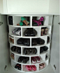 旋转的鞋柜。ps，也适用于其他的收纳。