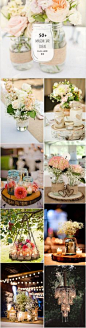 mason jar rustic wedding decor ideas - http://www.deerpearlflowers.com/50-ways-to-incorporate-mason-jars-into-your-wedding/