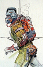 Moebius为雷德利·斯科特的《异形1》人类宇航服做的设定。 ​