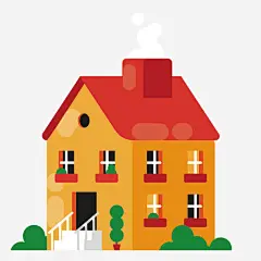 创意橘黄色房屋设计_新图网 https://ixintu.com 橘黄色 房屋 建筑物 房子 扁平化 楼房 卡通 彩色 装饰