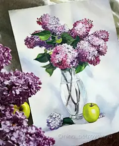 水彩--绣球花 - 高清图片，堆糖，美图壁纸兴趣社区