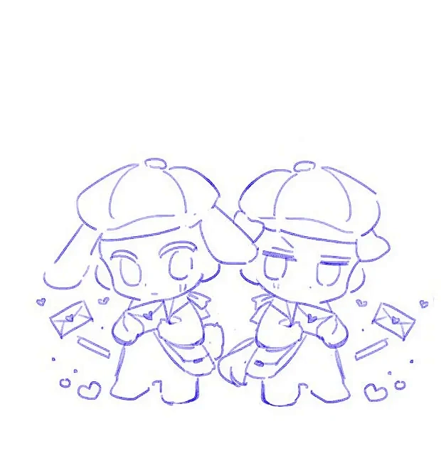 【画画素材】双人互动模板～-花瓣网