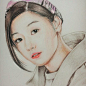 彩铅明星人物画2