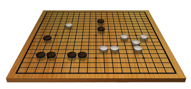 黄色棋盘中的黑白棋子