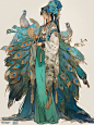 孔雀仙子 | 角色设计 | 古风服设插画 - 小红书