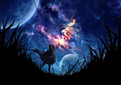 很有质感的动漫场景插画作品！手绘和照片转手绘的结合相当完美