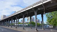 贝哈钦桥,塞纳河,巴黎,春天,河流,法国,早晨,巴黎地铁,水平画幅,无人