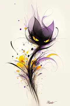 猫咪卡通设计动物插画图片